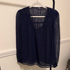 NWOT Old Navy Dark Blue Sheer Blouse